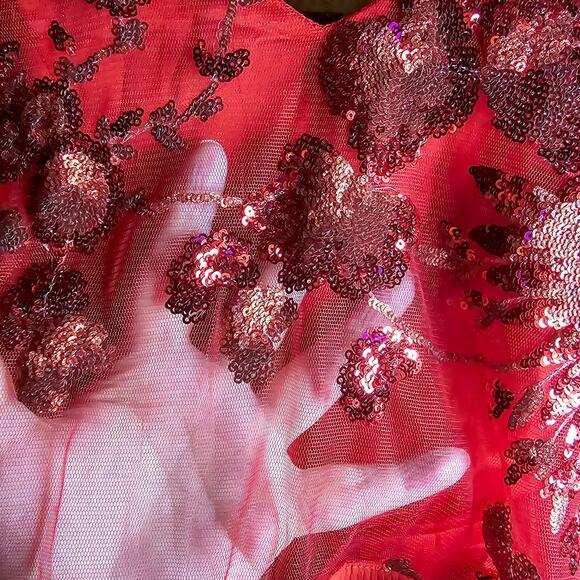 Banjul New red sequin party Valentine dress - Picture 6 of 11